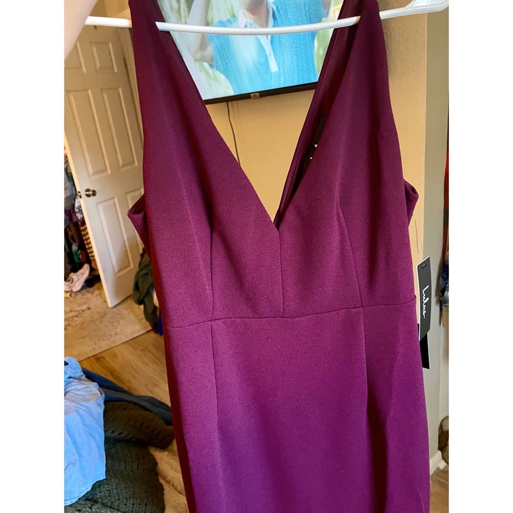 Lulus large burgundy maxi bridesmaid dress never worn